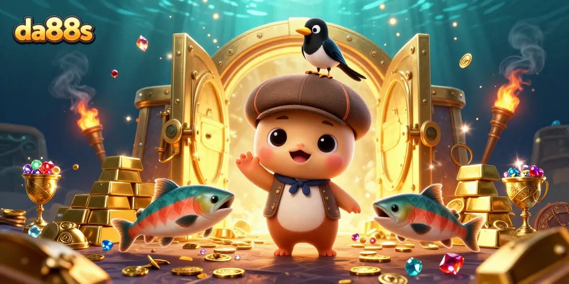Experience thrill and excitement with da88s in a creative 3D illustration featuring vibrant casino elements.