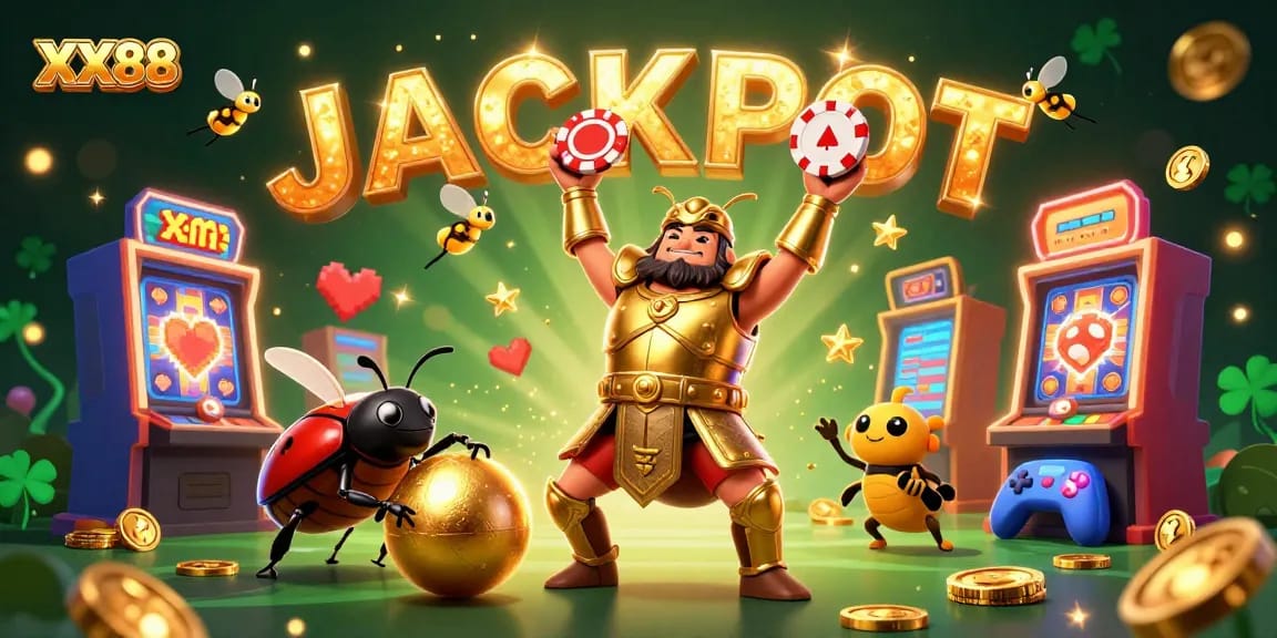 Experience the thrill of winning at XX88 with a victorious beetle champion igniting the jackpot excitement