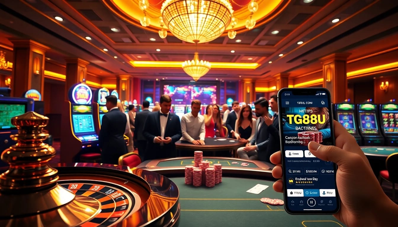 Playing at a vibrant casino table at https://tg88u.com/, highlighting thrilling gambling excitement.