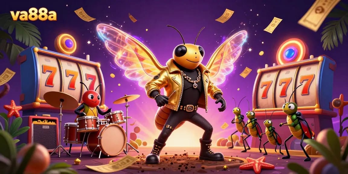Experience the thrill of va88a casino with dynamic 3D characters, vibrant slot reels, and exciting jackpot elements.