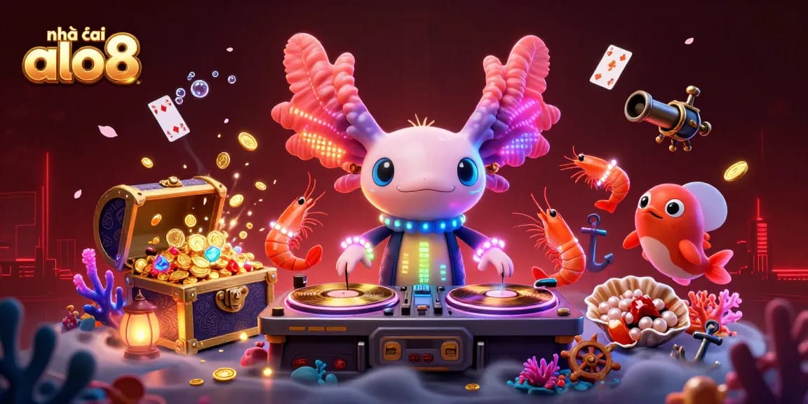 Experience the vibrant energy of nhà cái alo8 with lively underwater gaming characters and dynamic elements.