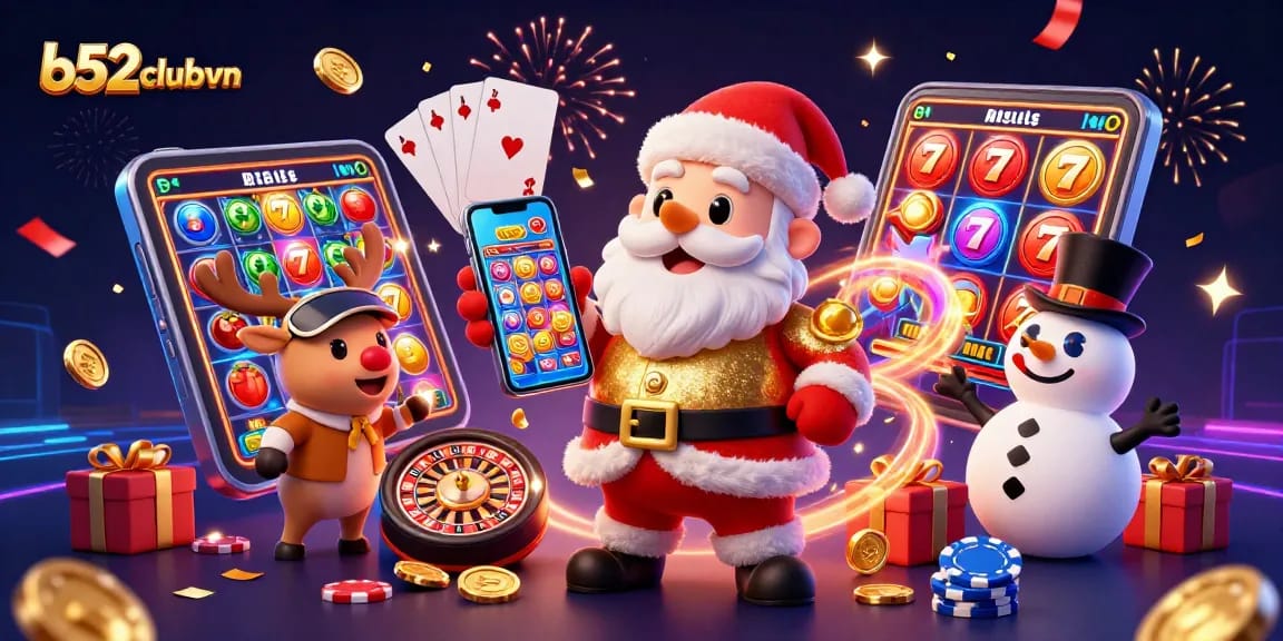 Engage with b52clubvn and win jackpots in a vibrant 3D casino illustration.