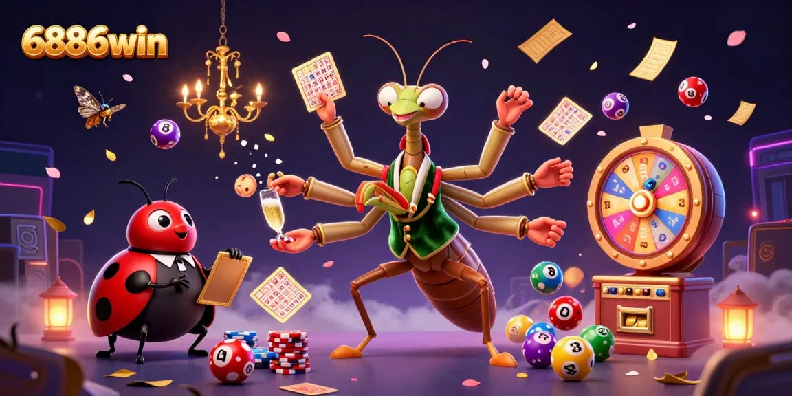 Experience thrilling gaming with 6886win's vibrant casino scene featuring dynamic characters and energetic gameplay.