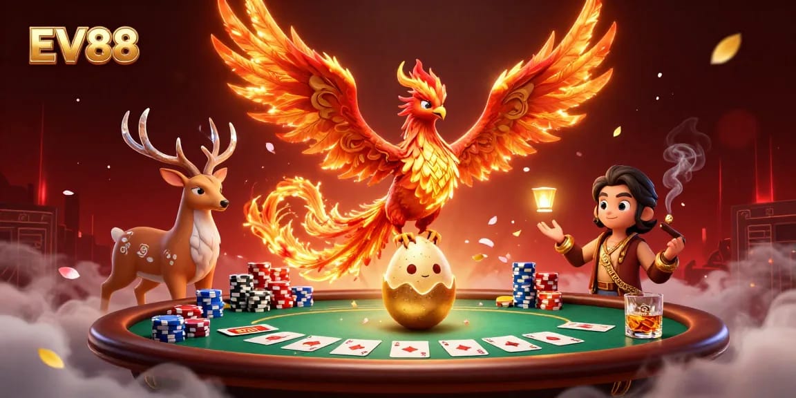 Engage with the thrilling atmosphere of EV88's poker games where epic wins are made.