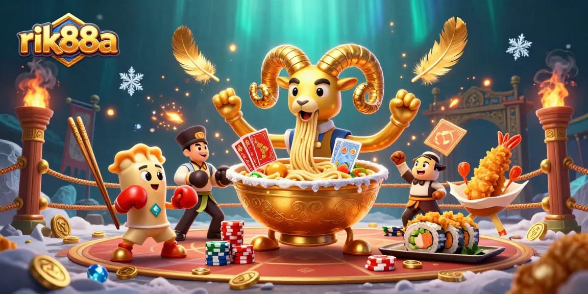 Experience thrilling wins at rik88a with an ultra-detailed 3D casino scene featuring vibrant gambling activities.