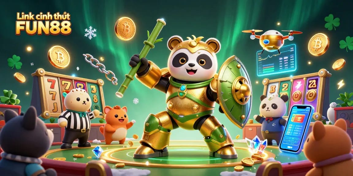 Experience the excitement of Link chính thức FUN88 with dynamic casino action and digital elements in a vibrant arena.