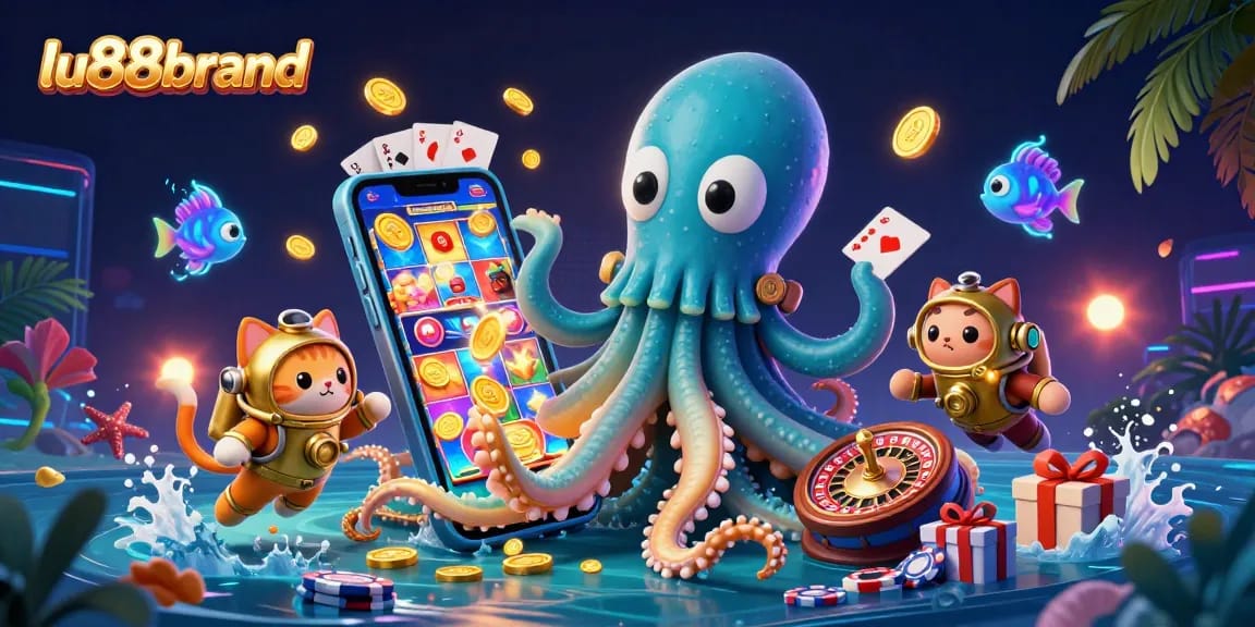 Experience winning at lu88brand with thrilling slots and casino action in vibrant oceanic scene.