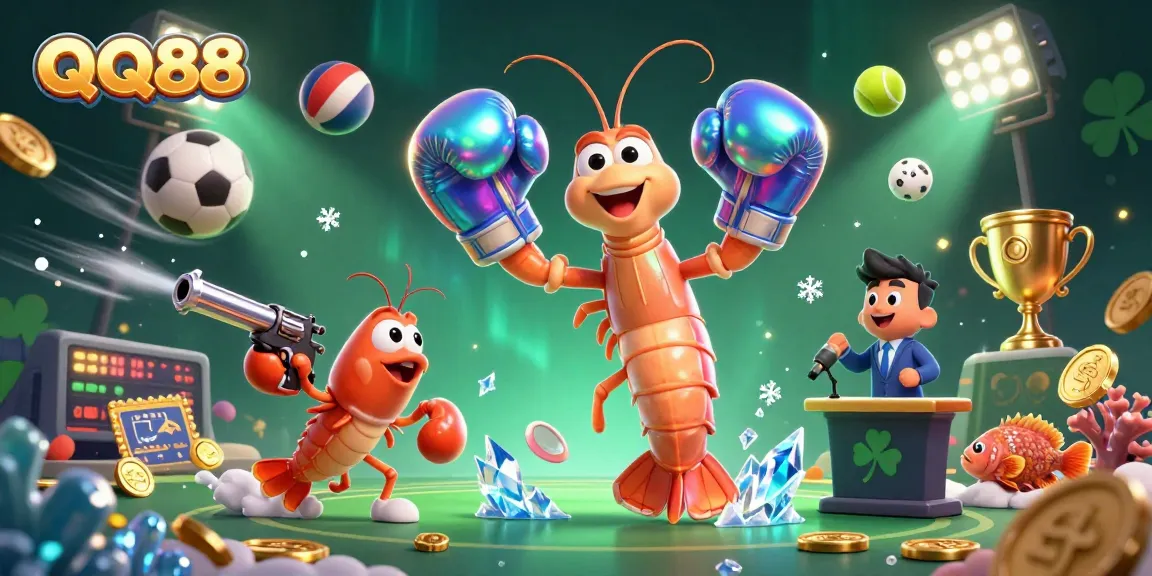Experience the thrill of QQ88 with dynamic sports betting elements and vibrant characters in action.