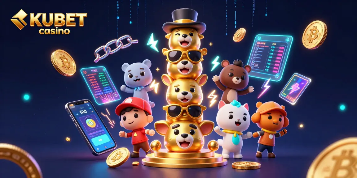 Engage in thrilling gameplay at KUBET casino with vibrant characters and exciting crypto visuals.