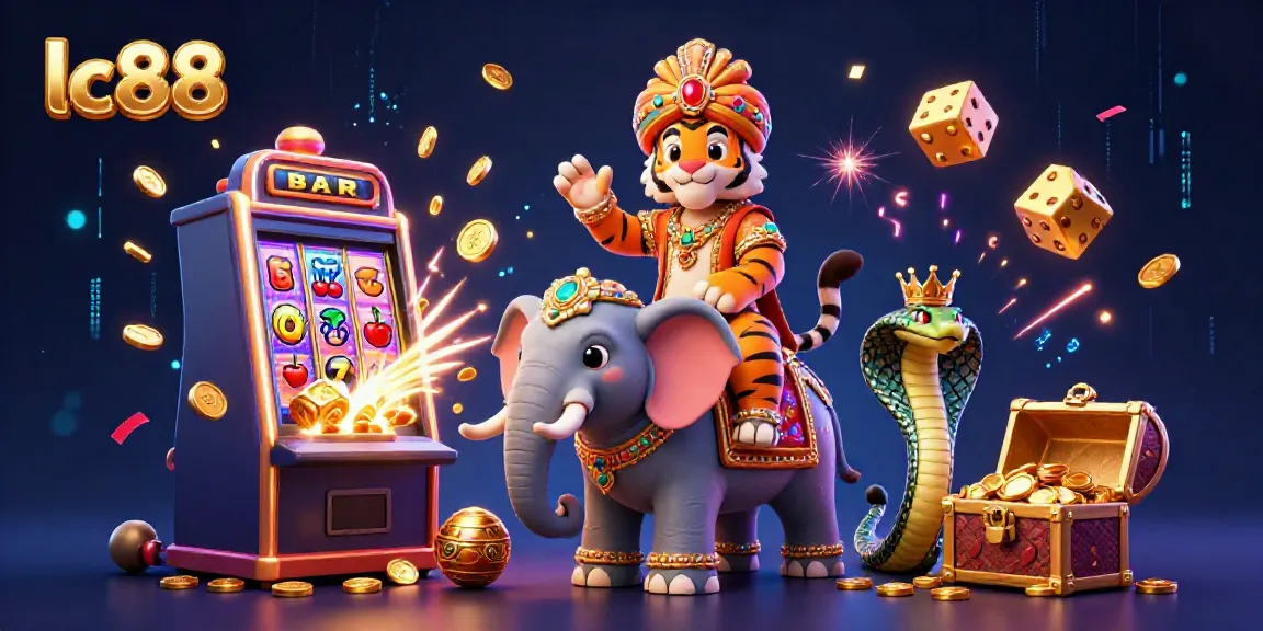 Experience the high-octane excitement of lc88 in vibrant 3D visuals featuring a cartoon maharaja and casino elements.