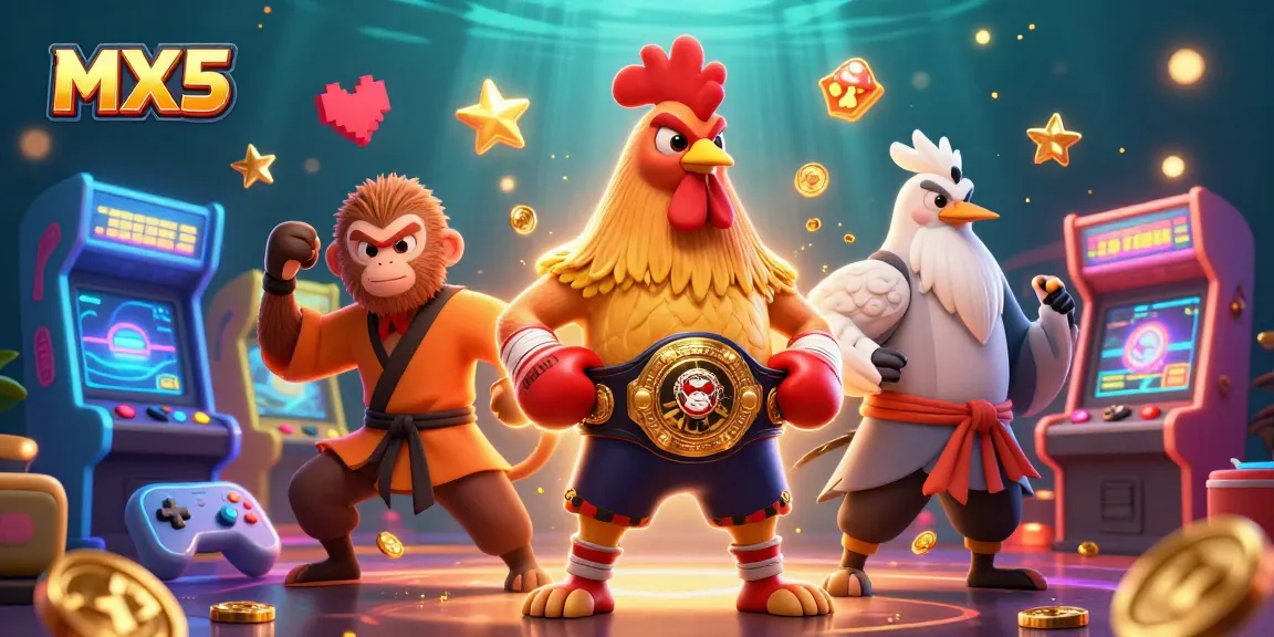 Engage with the vibrant world of MX5, featuring a Muay Thai rooster, Shaolin monkey, and crane master amid exciting gaming elements.