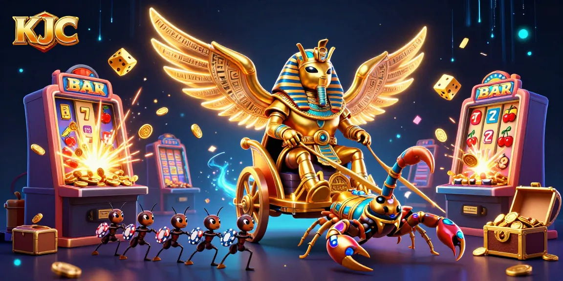 KJC welcomes players to a vibrant casino world filled with thrilling jackpot fun featuring golden scarabs and exciting games.