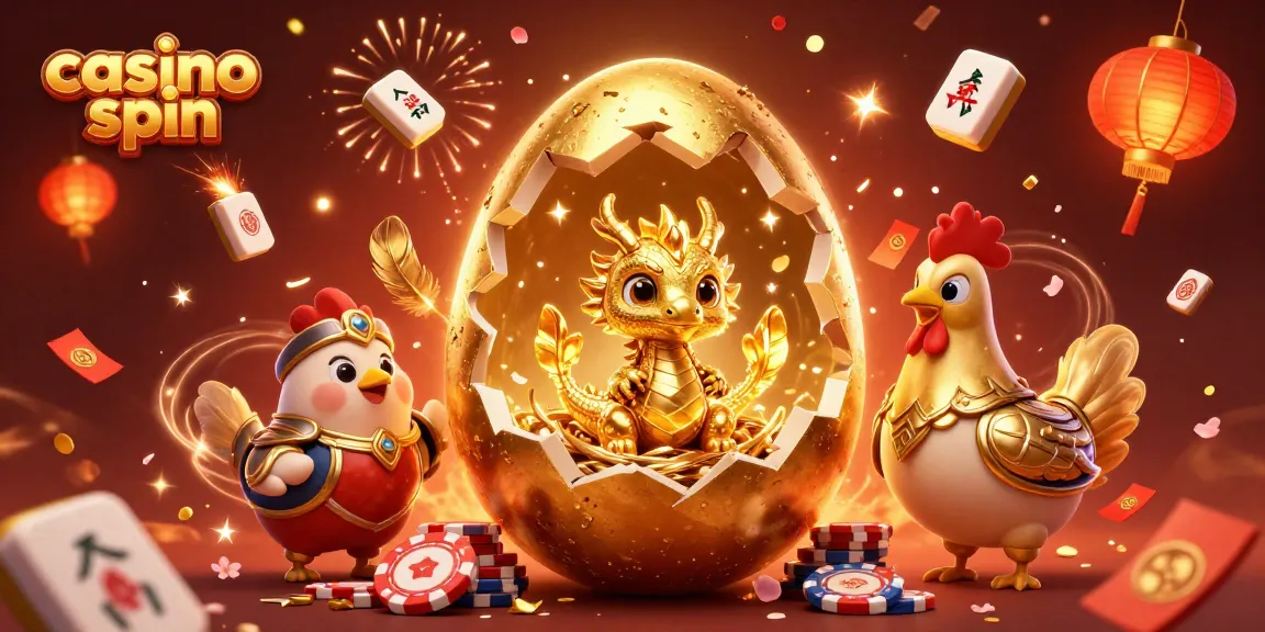 Engage in casino spin with a captivating scene featuring a golden dragon and poker chips.