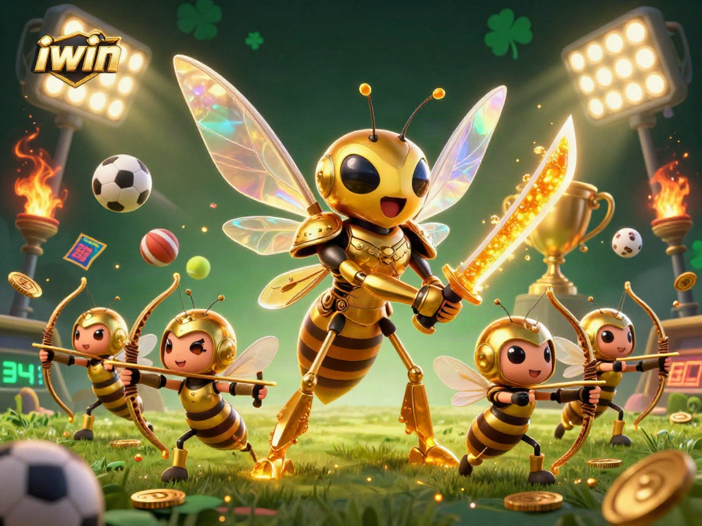 Experience thrilling gameplay with iwin's vibrant 3D illustration of a spirited casino scene.