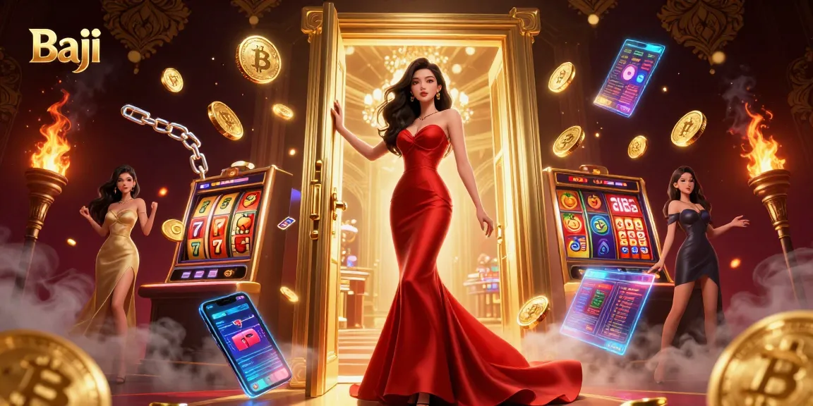 Engage in thrilling Baji casino games with a glamorous Asian dealer and dynamic elements.