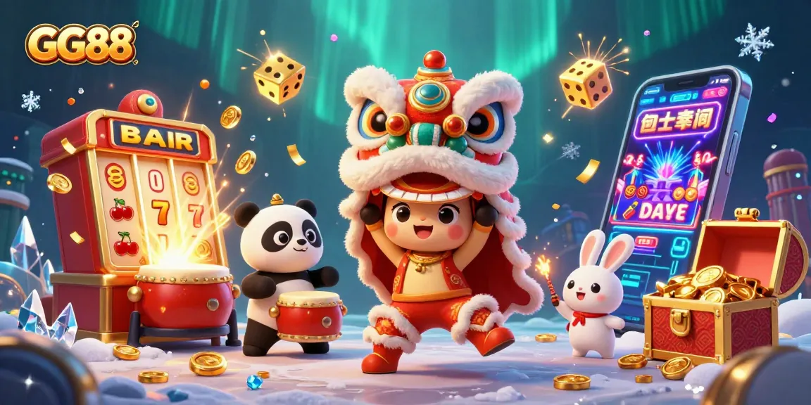 Experience the excitement of GG88 with dynamic casino games, colorful elements, and festive characters.