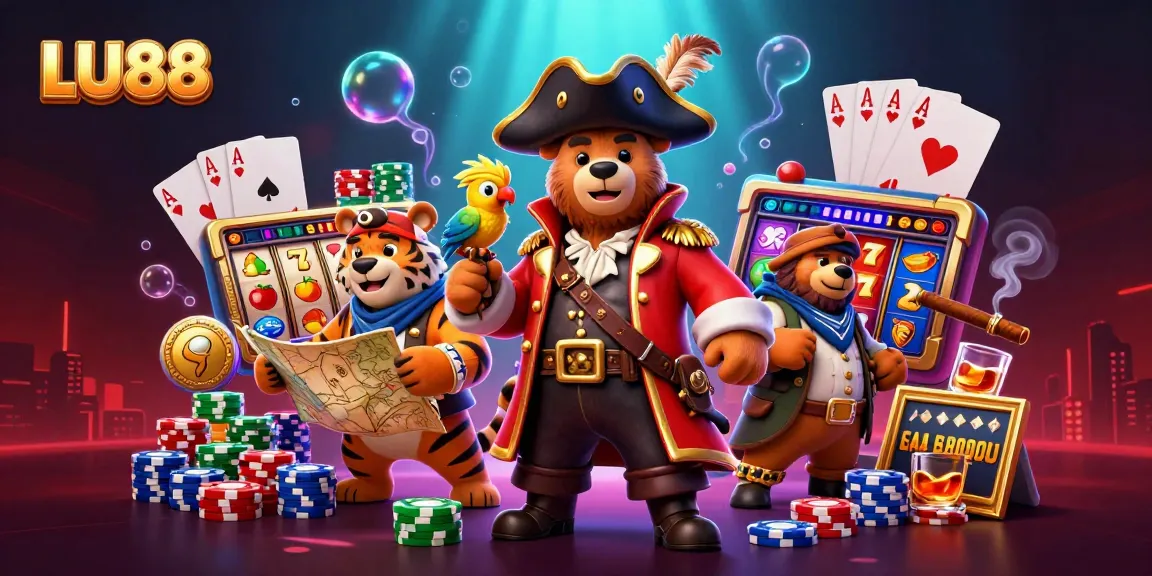 Experience excitement at LU88 with vibrant slot games, pirates, and treasure in action.