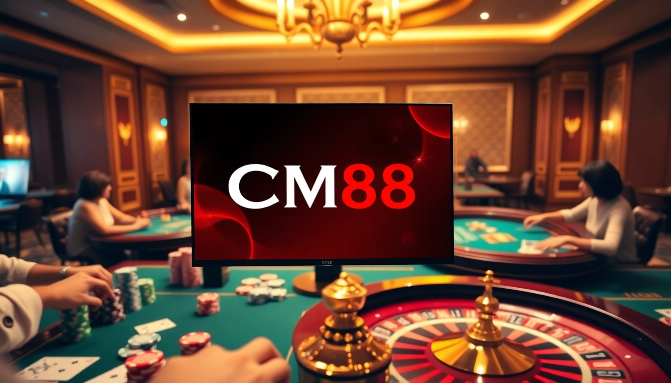 Experience the thrill of CM88 with vibrant casino action featuring roulette and poker games.