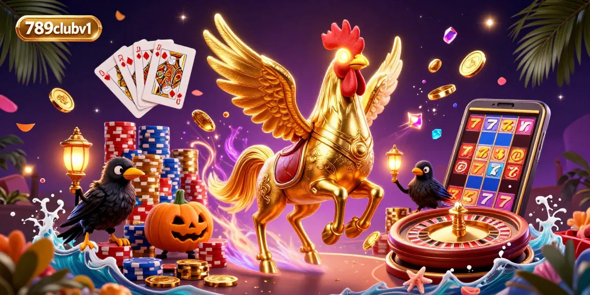 Experience the thrill of winning at 789clubv1 with golden rooster, striking casino elements, and dynamic gameplay.