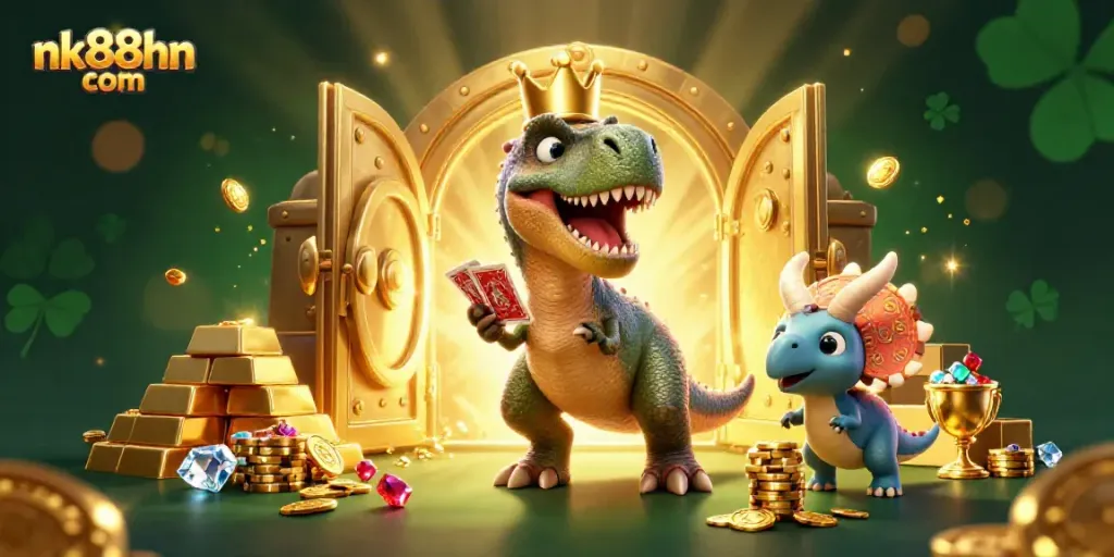 Join the fun at nk88hn com with friendly characters in a vibrant online casino scene.