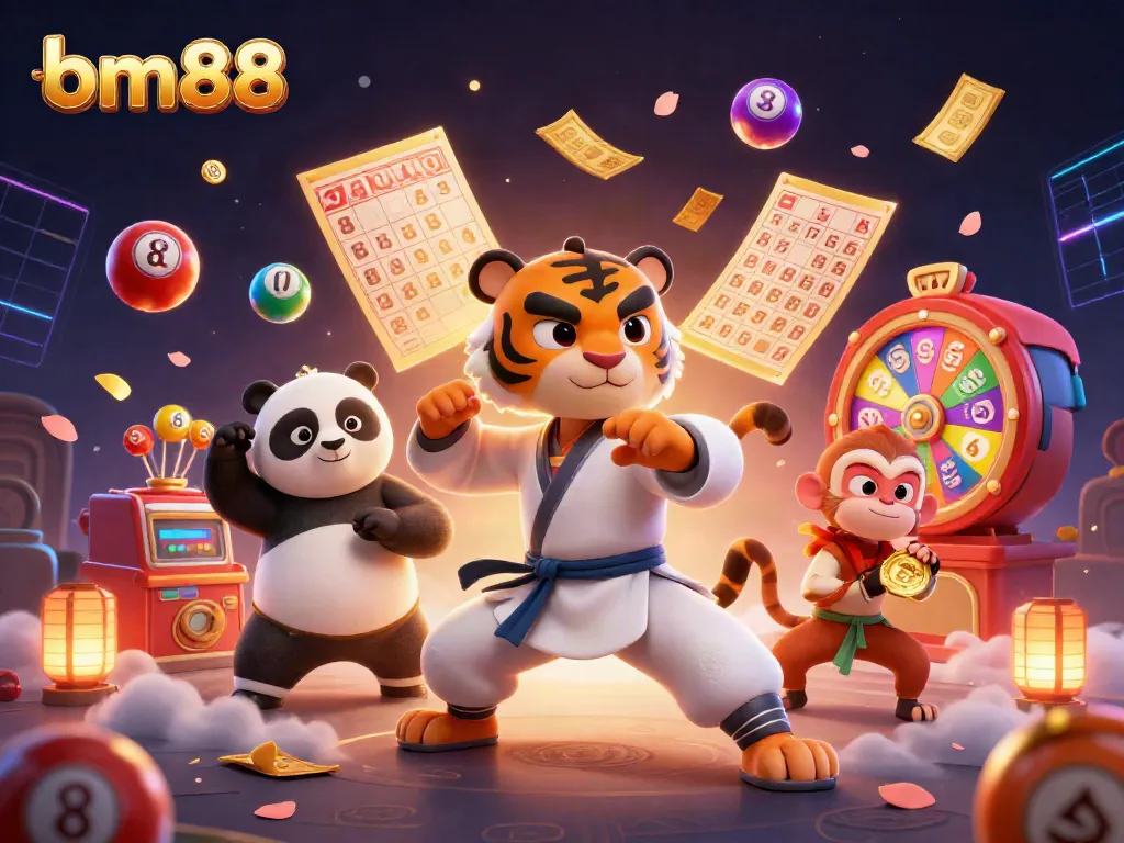 Engage with exciting games at bm88, where a panda and tiger showcase thrilling online gaming fun.