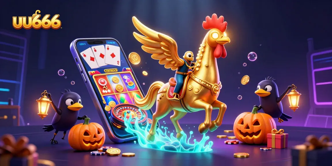 Experience thrilling slots with uu666, featuring colorful games, golden coins, and interactive elements.