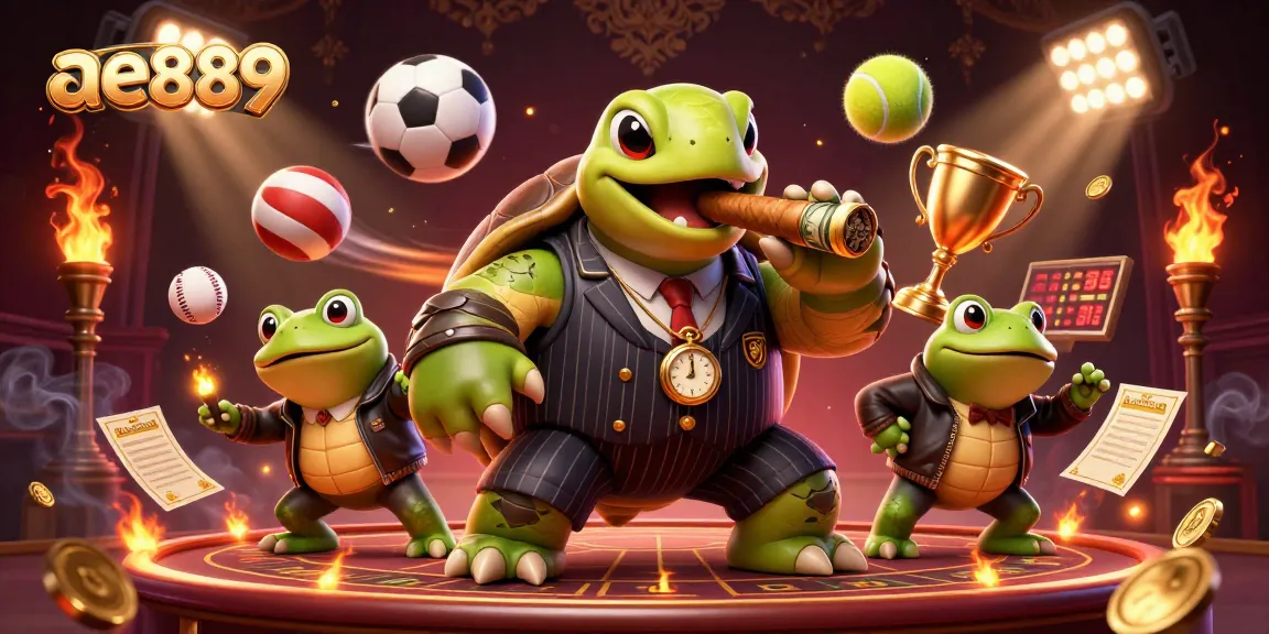 Join the excitement of ae889 as a charming turtle and frog enforcers bring the casino to life!