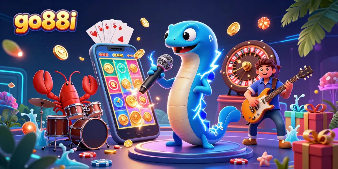 Experience electric thrills at go88i with a vibrant underwater casino scene featuring playful sea creatures.