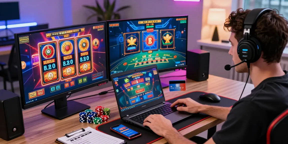 Player engaging with vibrant online casino games at https://pavilions.org.uk, highlighting exciting credit card gaming experiences.