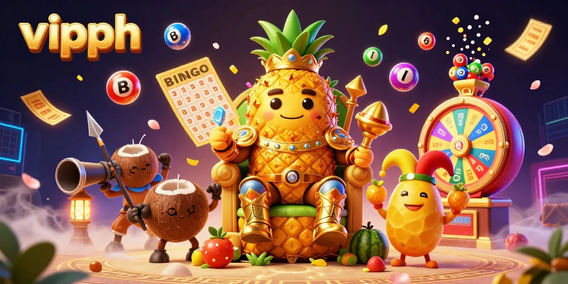 Experience vipph's thrilling beach casino scene with the pineapple king and dynamic lottery elements.