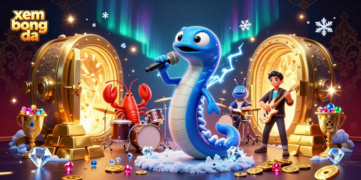 Experience xem bong da with a vibrant underwater casino scene featuring animated characters and dazzling treasures.